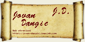 Jovan Dangić vizit kartica